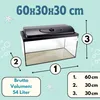 Aquarium Komplettset 60x30x30 54 L Starterset Aquarium Produktbild-Vorschau 2