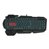 A top-down view of a black gaming keyboard with blue backlighting and red WASD keys, set against a white background. Produktbild-Vorschau