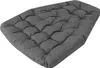 A gray tufted cushion for a hanging chair or basket, shown from a diagonal angle on a white background. Náhled obrázku produktu