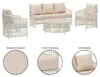 Outdoor Sofa Set KULO 4-teilig, weiß/beige – Lounge-Set aus Produktbild-Vorschau 5