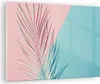 Bilder auf glas - Einteilig - Blatt Rosa Türkis - 70x50cm - Produktbild-Vorschau 1