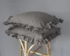 Baumwoll-Kissenbezug 40x40 Pure mit Rüschen Warm Grey 2Stk Produktbild-Vorschau 2