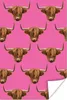 MuchoWow® Poster Schottisches Hochlandrind - Muster - Rosa Produktbild-Vorschau 1