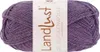 A ball of purple and gray mélange yarn with a label. Produktbild-Vorschau