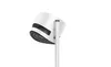 A white oscillating fan on a white pole, shown from a side-angle. Voir les images du produit