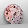 Wanduhr - Rund - Glasuhr - Abstraktion Marmor Rosa - Produktbild-Vorschau 4