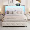 Polsterbett 160x200 mit LED-Beleuchtung und Aufladen USB, Produktbild-Vorschau 3