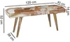 FineBuy gepolsterte Sitzbank 120 cm Ziegenfell - Retro Produktbild-Vorschau 2