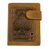 Echtleder Herren Wallet Geldbörse Braun mit Pik-Ass Motiv, Produktbild-Vorschau 1