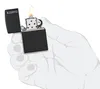 Zippo aansteker, zwart, mat, met logo. Modelnummer: Productafbeelding-voorbeeld 5