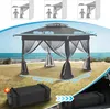 XMTECH Gartenpavillon, 3x3m Pop Up Pavillon 4x4m Dach, Produktbild-Vorschau 2