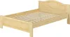 A wooden bed frame with a slatted base, shown from a slightly elevated side angle against a white background. Produktbild-Vorschau