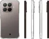 Multiple views of a transparent phone case with a dark gray phone inside, and two pieces of tempered glass. Produktbild-Vorschau