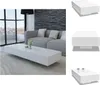 A collage of a white high-gloss coffee table in a modern living room setting and isolated shots. Produktbild-Vorschau