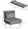 Fauteuil-lit HOMCOM, fauteuil pliant avec fonction lit, Voir les images du produit 3
