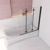 130x140cm Schwarz Badewanneaufsatz 3 tlg. Faltwand Produktbild-Vorschau 1