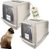 2er Set Katzenklo mit Deckel XXL Katzentoilette große Produktbild-Vorschau 1