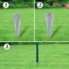 A three-panel image showing the steps to install a fence post anchor. Anteprima dell’immagine prodotto
