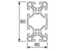 Länge 920mm - Aluminiumprofil 40x80E I-Typ Nut 8 Produktbild-Vorschau 2