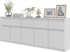 A white sideboard with decorative items on top, presented on a white background. Náhled obrázku produktu
