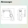 Technical drawing of a faucet with dimensions. Produktbild-Vorschau