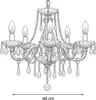 A black and white line drawing of a chandelier. Anteprima dell’immagine prodotto