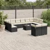 vidaXL 13-tlg. Garten-Sofagarnitur mit Kissen Schwarz Poly Produktbild-Vorschau 2