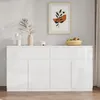 Hochglanz Sideboard Weiß 155x40x83cm, 2 Schubladen & 4 Produktbild-Vorschau 1
