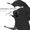A black phone case is shown with black liquid splashes around it. Produktbild-Vorschau