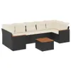 vidaXL 8-tlg. Garten-Sofagarnitur mit Kissen Schwarz Poly Produktbild-Vorschau 1