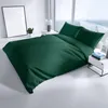 Bettwäsche Baumwolle Satin Damast 200x220 cm Dunkelgrün Set Produktbild-Vorschau 2