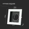A square recessed light fitting with dimensions indicated. Produktbild-Vorschau