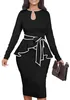Elegantes Schößchen-Kleid für Damen, Knielang, Vintage, Produktbild-Vorschau 1