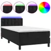 vidaXL Boxspringbett mit Matratze & LED Schwarz 90x190 cm Produktbild-Vorschau 1