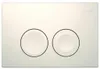 A flush-mount toilet flush plate with two buttons. Produktbild-Vorschau