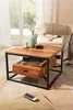 FineBuy Couchtisch 60x60x40 cm Sheesham Massivholz / Metall Produktbild-Vorschau 2