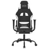 vidaXL Gaming-Stuhl mit Fußstütze Schwarz und Weiß Stoff Produktbild-Vorschau 3