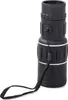A black monocular telescope with a wrist strap, isolated on a white background. Voir les images du produit