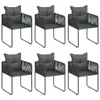 7-tlg. Garten-Essgruppe PVC Rattan Schwarz und Braun Produktbild-Vorschau 4
