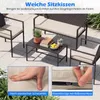 COSTWAY Polyrattan Gartenmöbel Set, Outdoor Lounge Möbel, Produktbild-Vorschau 6