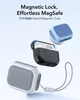 Three different colored cases for Apple AirPods Pro are shown, with text highlighting features. Produktbild-Vorschau