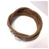 Edelschmiede925 helbraun Lederarmband mit Druckknopf Produktbild-Vorschau 3