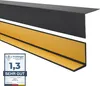 A close-up shot of a black corner profile with a gold adhesive strip on a white background. Anteprima dell’immagine prodotto