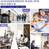 Collage of images showing different environments where printing is used: school, home, office, and bank. Produktbild-Vorschau