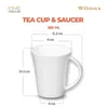 Tazza Wilmax da 380 ml in porcellana bianca per caffè e tè Anteprima dell’immagine prodotto 4