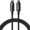 A black USB-C to USB-C cable with two connectors, one labeled '240W' and the other with the 'Baseus' logo. Anteprima dell’immagine prodotto
