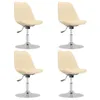 vidaXL Esszimmerstühle 4 Stk. Drehbar Creme Stoff Produktbild-Vorschau 1