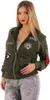 Damen Bomberjacke Jacke mit Patches Übergangsjacke; Khaki Produktbild-Vorschau 4