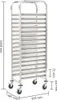 vidaXL Tablettwagen für 16 Tabletts 38x55x163 cm Edelstahl Produktbild-Vorschau 7