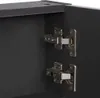 Close-up of cabinet hinges inside a dark gray cabinet. Podgląd zdjęcia produktu